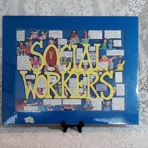 Social Workers Colorful Art Print Matted And Ready For Framing
